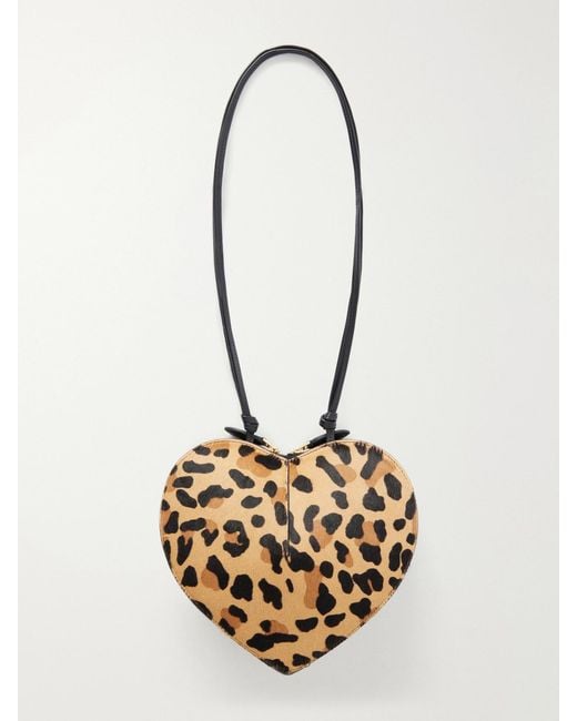 Alaïa White Le Coeur Leopard-Print Leather-Trimmed Calf Hair Shoulder Bag