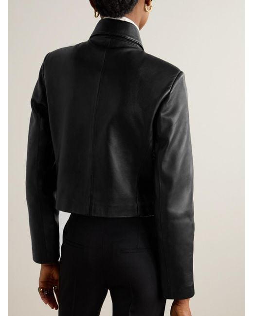 Nour Hammour Black Bleeker Verkürzte Lederjacke
