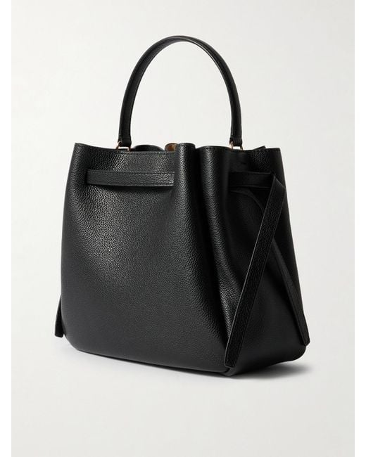 Tory Burch Black Romy Textured-Leather Shoulder Bag