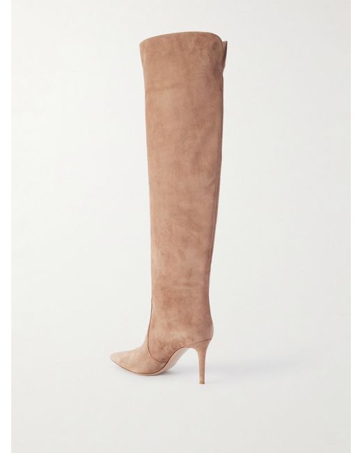 Gianvito Rossi White Hansen 85 Suede Over-The-Knee Boots