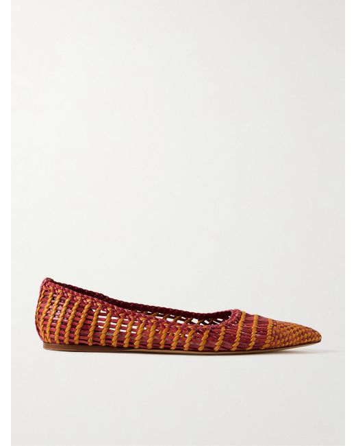 Gabriela Hearst Brown Milos Woven Leather Ballet Flats