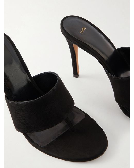 Jude Black Snug Suede Thong Sandals