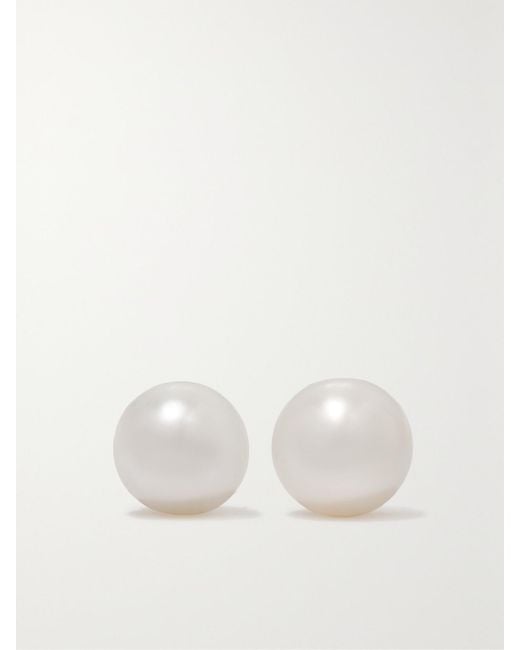 Mateo White 14-Karat Pearl Earrings
