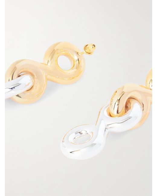 Boucles D'Oreilles En Vermeil Et Argent Double-Loop Knot Uncommon Matters en coloris White