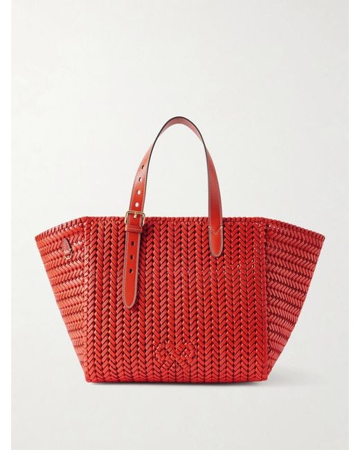Anya Hindmarch Red The Neeson Woven Leather Tote