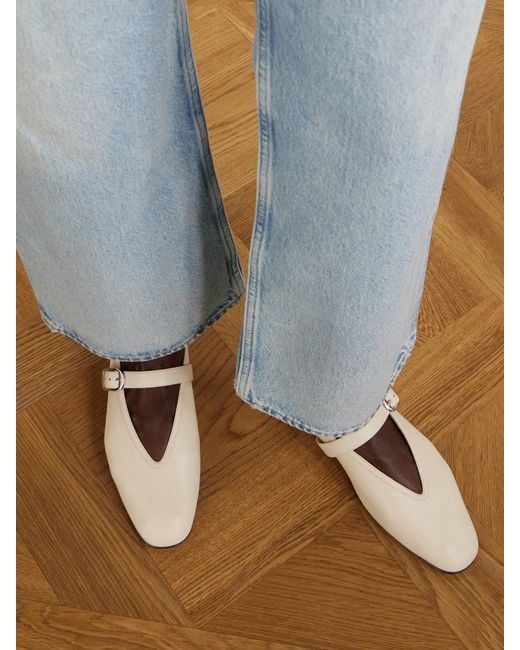 Le Monde Beryl Natural Stella Leather Mary Jane Ballet Flats