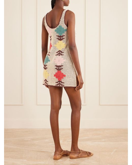 Alix Of Bohemia Multicolor Tyler Daisy Crocheted Cotton Mini Dress