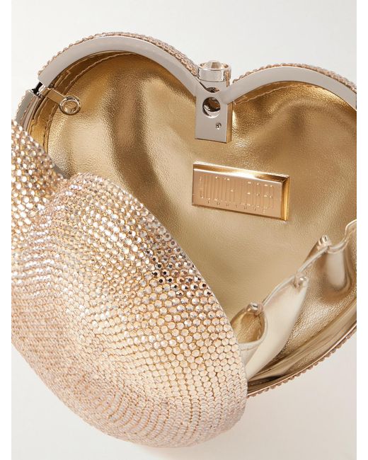 Judith Leiber Natural L'Amour Petit Coeur Crystal-Embellished-Tone Clutch