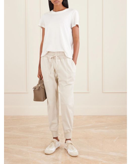 James Perse White Cotton Tapered Pants