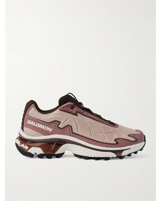 Salomon Brown Xt-Slate Rubber-Trimmed Mesh Sneakers