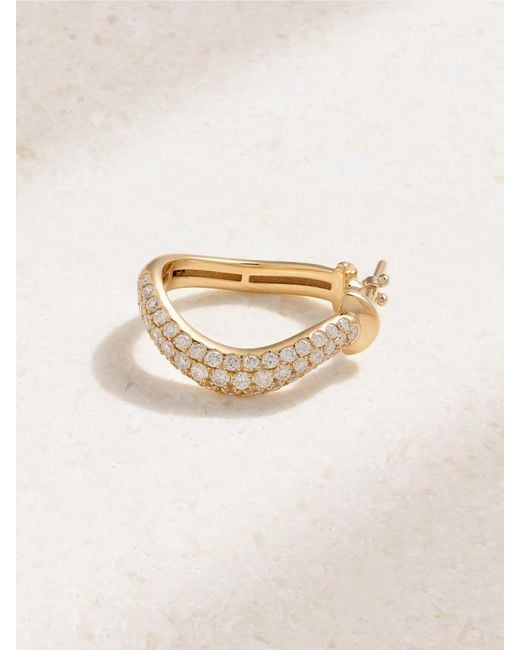 L'Atelier Nawbar Natural 18-Karat Diamond Single Hoop Earring