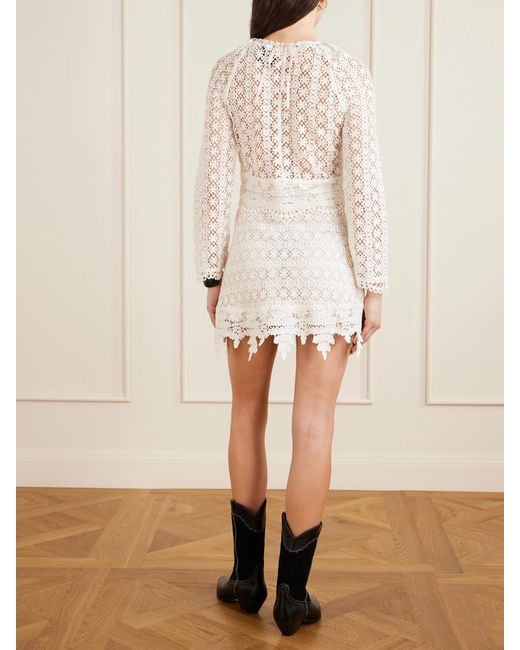 Isabel Marant White Hizene Cotton-Guipure Lace Mini Dress