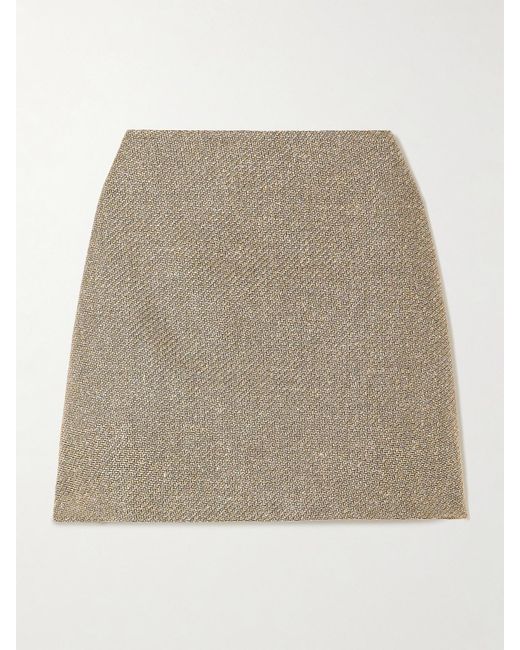 Blazé Milano Natural Saratoga Coci Linen, Silk And Cotton-Blend Mini Skirt
