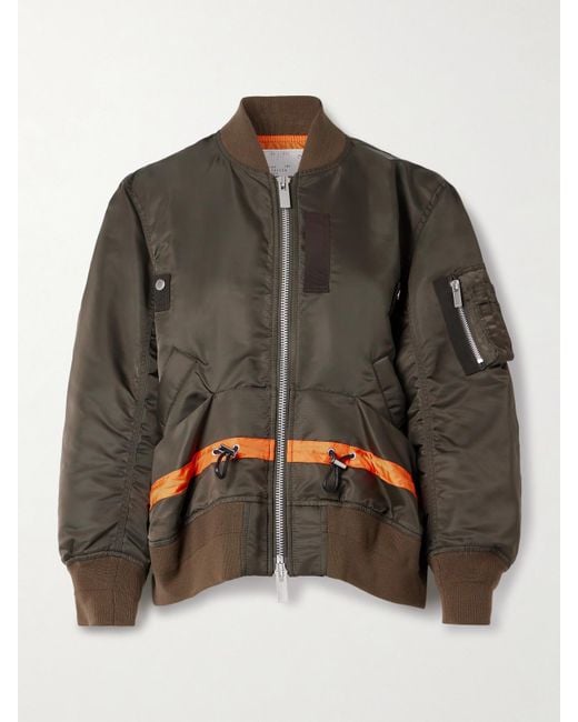 Sacai Brown Shell Bomber Jacket