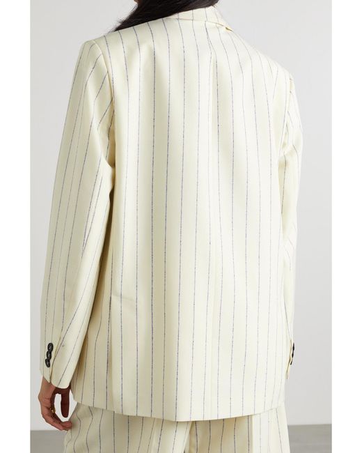 Marni Natural Pinstriped Wool Blazer