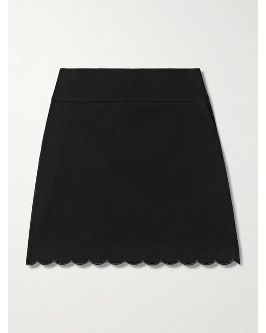 Chloé Black Scalloped Cotton-Blend Mini Skirt