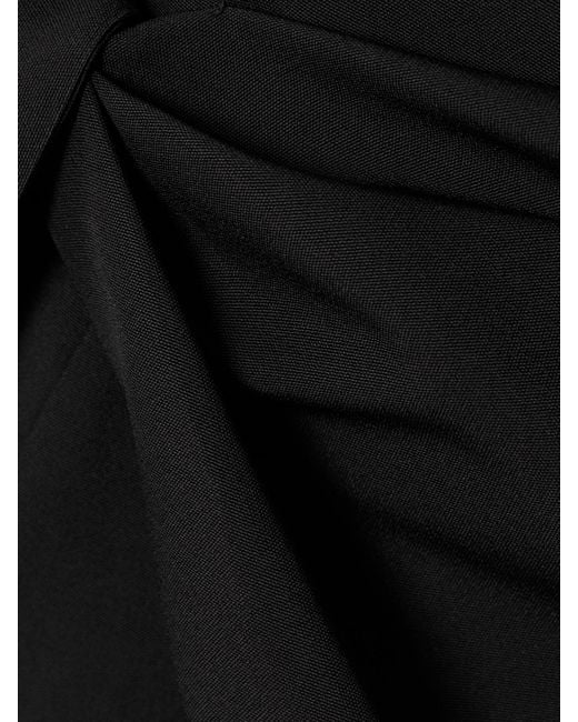 GAUGE81 Black Natal Draped Grain De Poudre Mini Dress