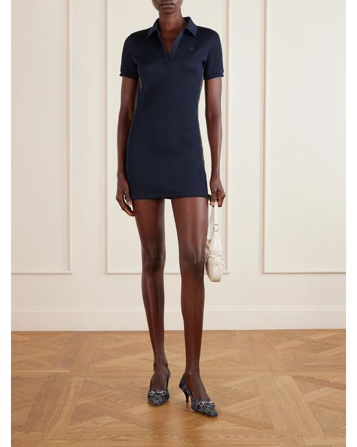 Gucci Blue Vittoria Horsebit-Embellished Canvas-Jacquard Pumps