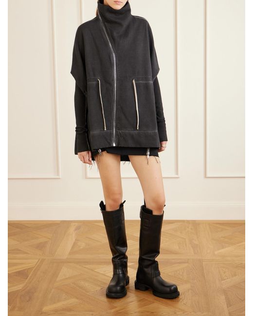 Rick Owens Blue Mountain Sail Drawstring Cotton-Jersey Jacket