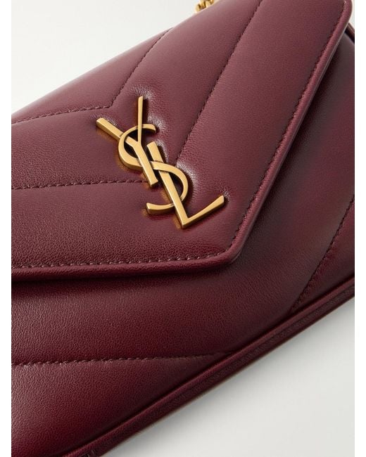 Saint Laurent Purple Loulou Mini Matelassé Leather Shoulder Bag