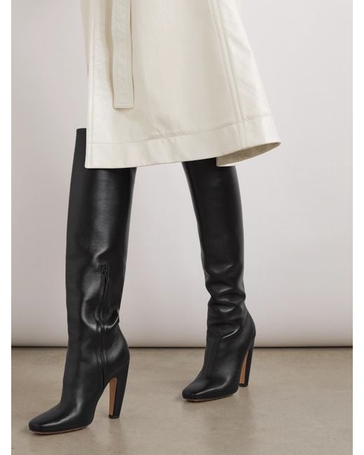 Bottega Veneta Black Leather Canalazzo Boots