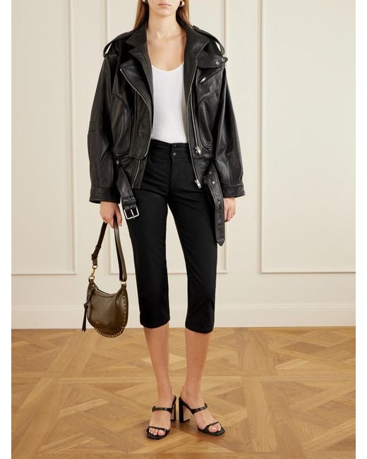 Isabel Marant Black Berna Cotton-Twill Capri Pants