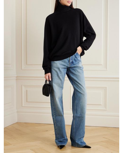 Saint Laurent Black Rollkragenpullover Aus Kaschmir