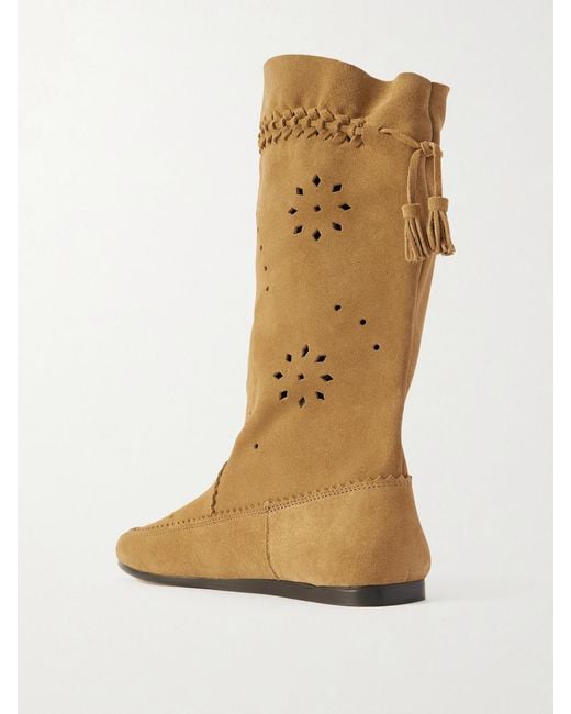 Isabel Marant Brown Welky Laser-Cut Suede Boots