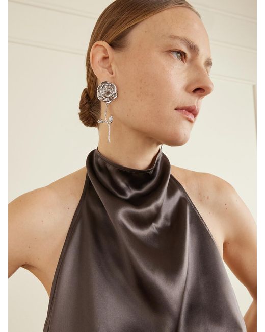 Magda Butrym White Rhodium-Plated Earrings