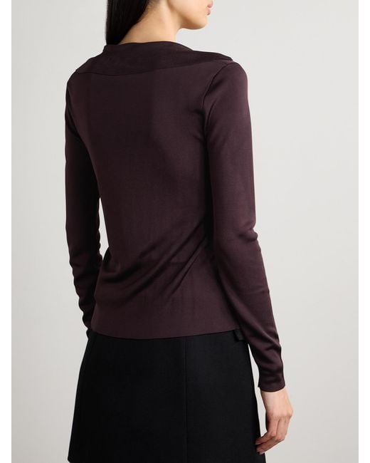 Veronica de Piante Purple Ada Stretch-Knit Polo Shirt