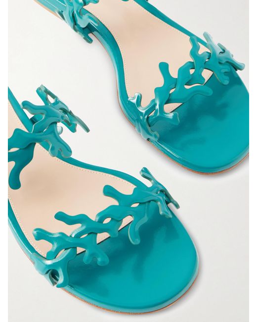 Gianvito Rossi Blue Nuit 95 Patent-Leather Sandals