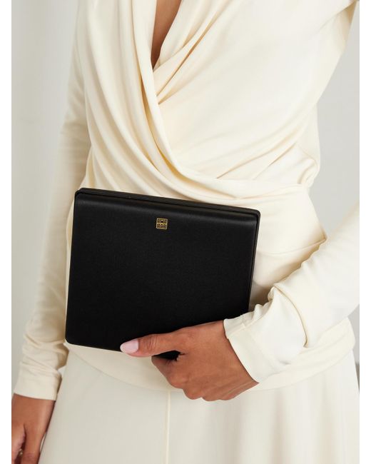 Totême  Black Embellished Satin Clutch