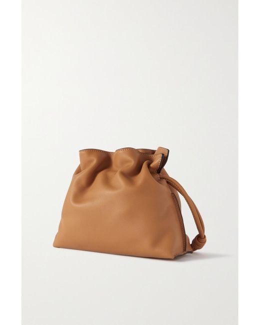 Loewe Brown Flamenco Mini Leather Clutch