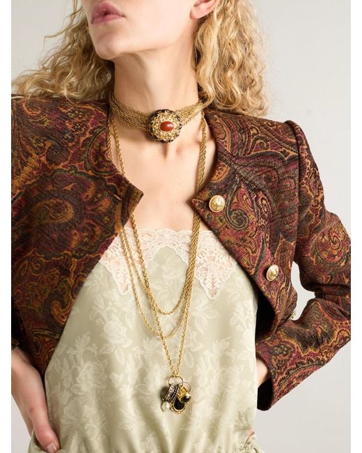 Chloé White And-Tone, Crystal And Faux Pearl Necklace