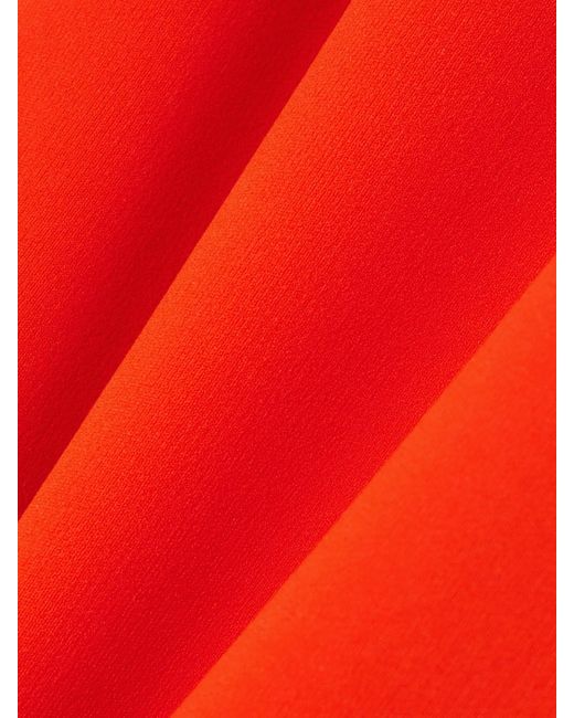 Victoria Beckham Red Vb Body One-Sleeve Stretch-Knit Midi Dress