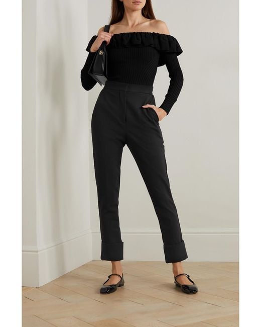 Max Mara Black Sevres Cropped Jersey Pants