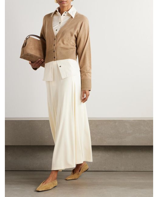 LeKasha Natural Sydney Cropped Organic Cashmere Cardigan