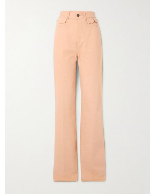 Chloé White Embellished High-Rise Straight-Leg Jeans