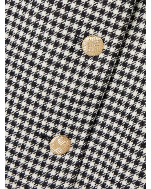 Blazé Milano Gray Gliss Velvet-Trimmed Houndstooth Wool Jacket