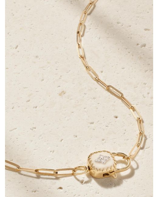 Pascale Monvoisin Natural Ginger 9-Karat, Resin And Diamond Necklace