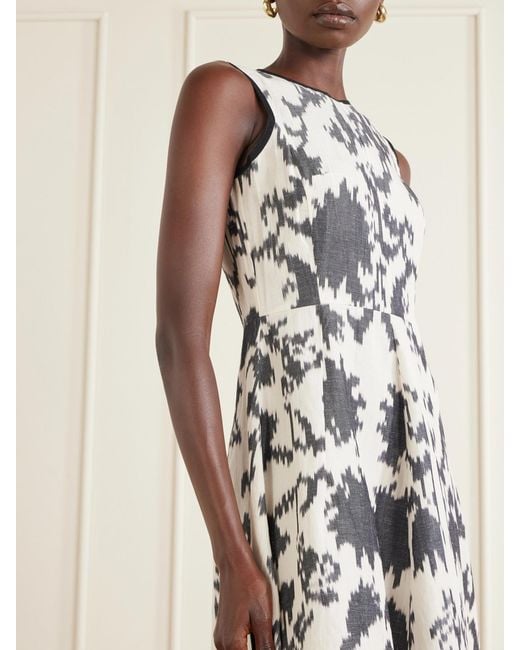 Emporio Sirenuse White Clodette Printed Linen And Cotton-Blend Poplin Maxi Dress