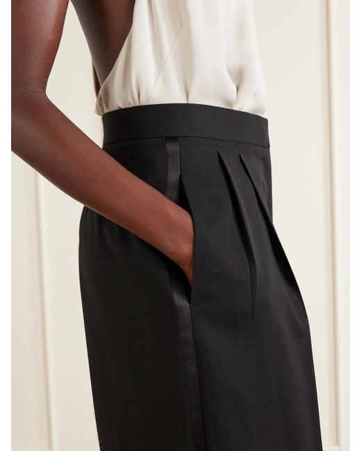 Tom Ford Black Wool Wide-Leg Pants
