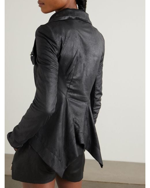 Rick Owens Black Naska Bikerjacke Aus Leder