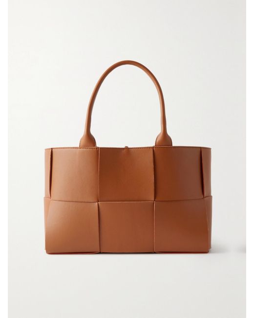 Bottega Veneta Brown Arco Small Intrecciato Leather Tote