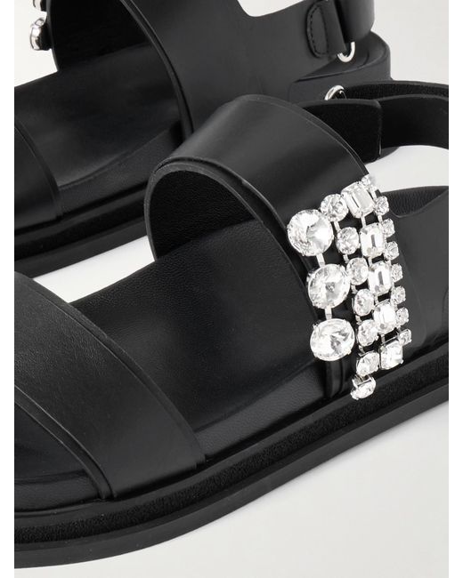 Jimmy Choo Black Verity Sandalen Aus Leder Mit Kristallen