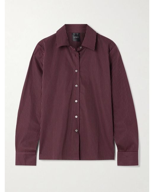Chemise En Serge De Coton Mélangé À Fines Rayures Yoshi Leset en coloris Purple