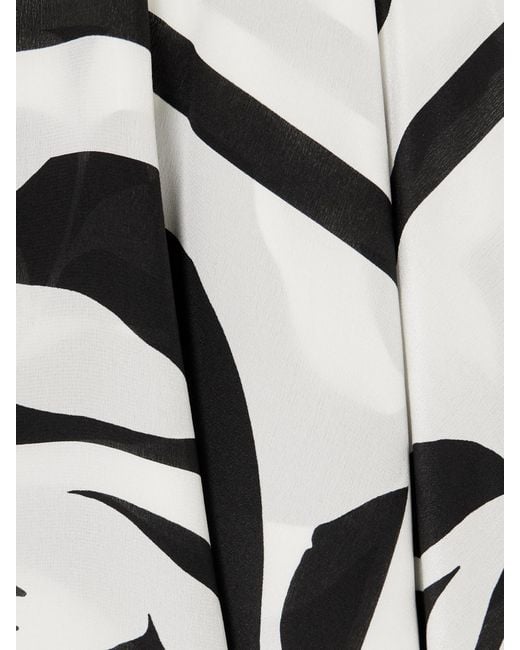 Max Mara White Beachwear Draped Printed Silk Crepe De Chine Blouse