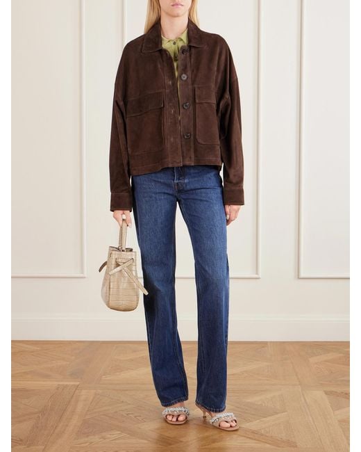 Tory Burch Natural Croc-Effect Logo-Embellished Leather Shoulder Bag