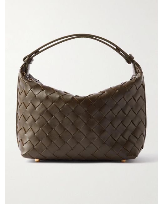 Bottega Veneta Brown Wallace Mini Intrecciato Leather Shoulder Bag