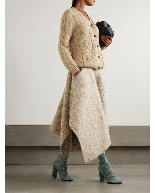 Loro Piana Natural Napier Cable-Knit Cashmere Cardigan